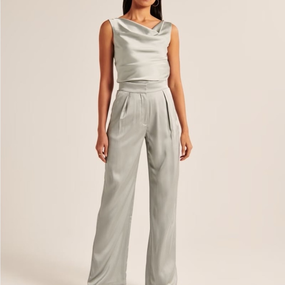 Abercrombie & Fitch Satin Sloane Wide Leg Trousers
